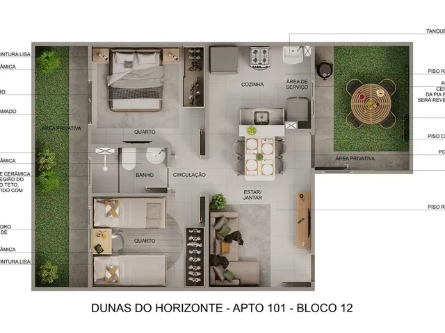 Imagem 9: Apartamentos à Venda em Estrada da Maioba - Cond. Dunas do Horizonte - 2 quartos