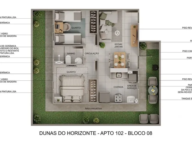 Imagem 10: Apartamentos à Venda em Estrada da Maioba - Cond. Dunas do Horizonte - 2 quartos