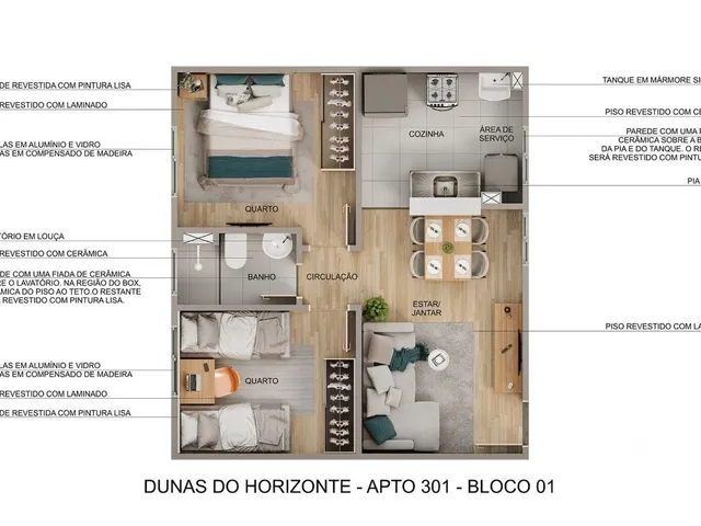 Imagem 14: Apartamentos à Venda em Estrada da Maioba - Cond. Dunas do Horizonte - 2 quartos