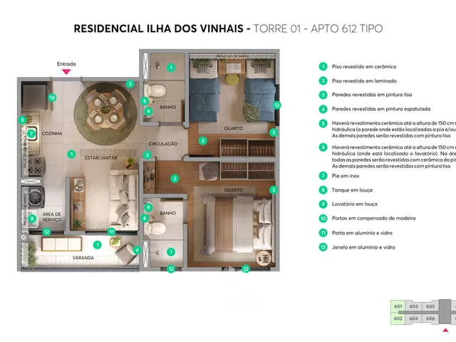 Imagem 10: Lançamento no Res. Vinhais - Ilha dos Vinhais - Aptos com 2 quartos - Elevador