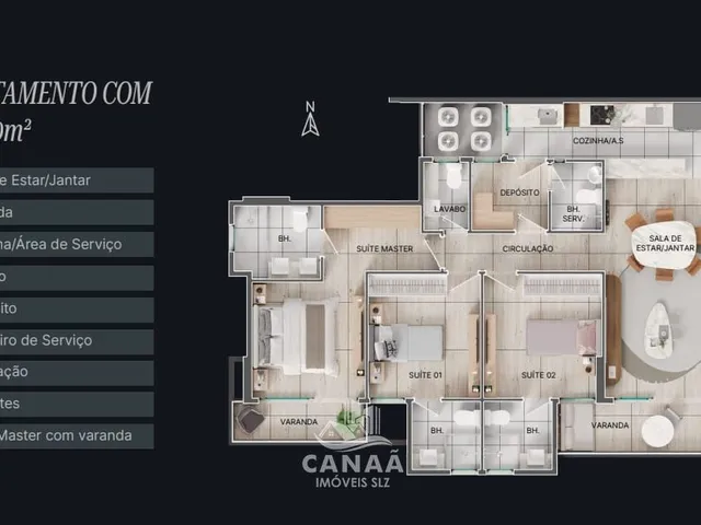 Imagem 16: Vende-se Apartamento no Calhau - Ed. LandsCape - Apto com 3 quartos - 103m²