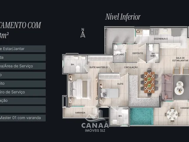 Imagem 7: Vende-se Apartamento no Calhau - Ed. LandsCape - Apto com 3 quartos - 103m²