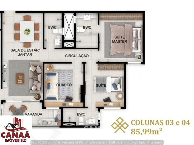 Imagem 14: Apartamento à Venda em Ponta D'areia, Resid. Evora - 3 quartos - 86m² - Nascente