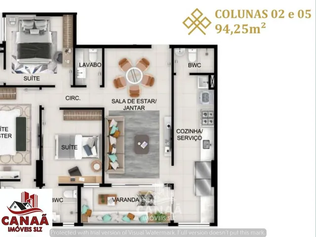 Imagem 5: Vende-se Excelente Apto em Ponta D'Areia - 3 quartos - Nascente - Ventilado