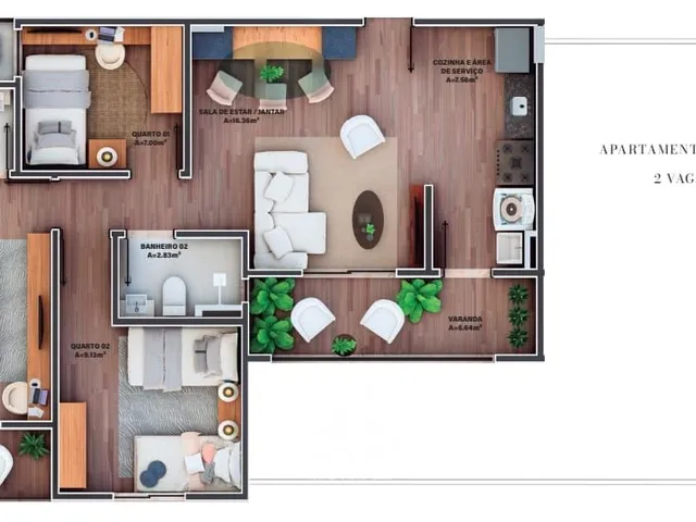 Imagem 11: Lançamento Cond. Cidade de Viena - Olho D'Agua - Aptos com 3 quartos - 86m²