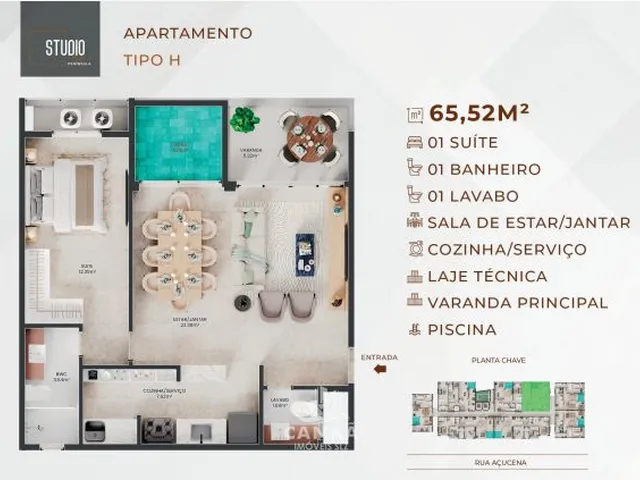 Imagem 6: Apartamentos Studios à Venda em Ponta D'areia - Studio 7 Peninsula - 2 suítes
