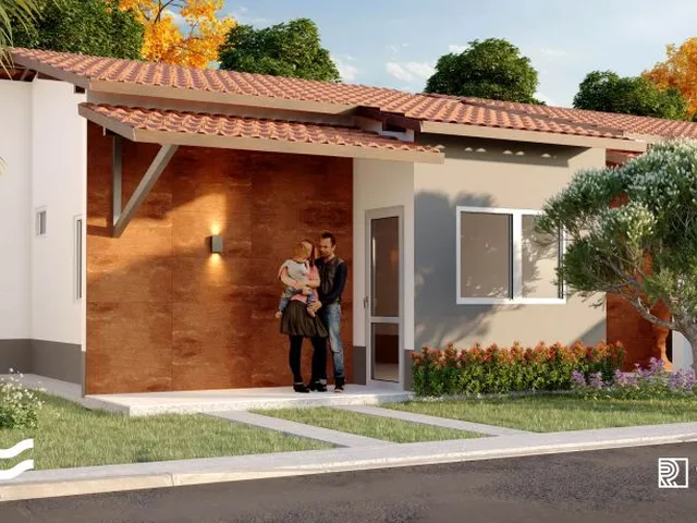 Imagem: A casa em condomínio possui 2 Dormitórios, 1 Suíte, 2 Banheiros