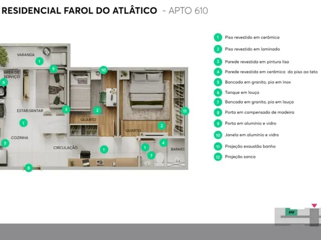 Imagem 5: Residencial Farol do Atlântico - 2QS - Cidade 2000/Cocó