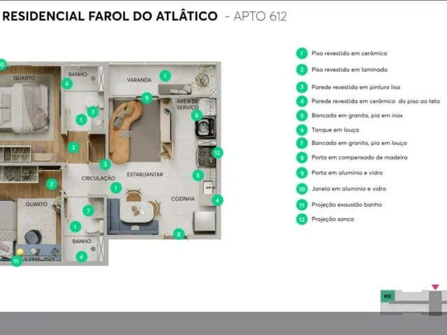 Imagem 9: Residencial Farol do Atlântico - 2QS - Cidade 2000/Cocó