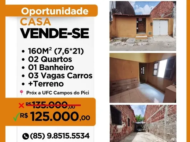 Imagem: A casa possui 2 Dormitórios, 1 Banheiro, 4 Vagas na garagem