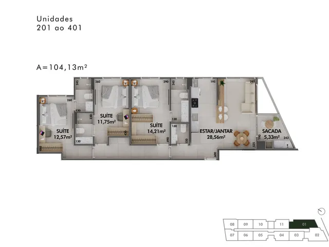 Imagem 9: Apartamento 2 Dormitórios para venda em Florianópolis - SC