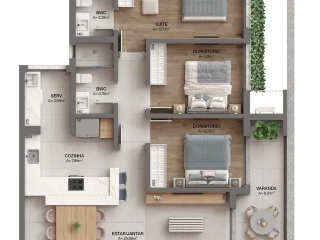 Imagem 5: Apartamento 2 Dormitórios para venda em Florianópolis - SC