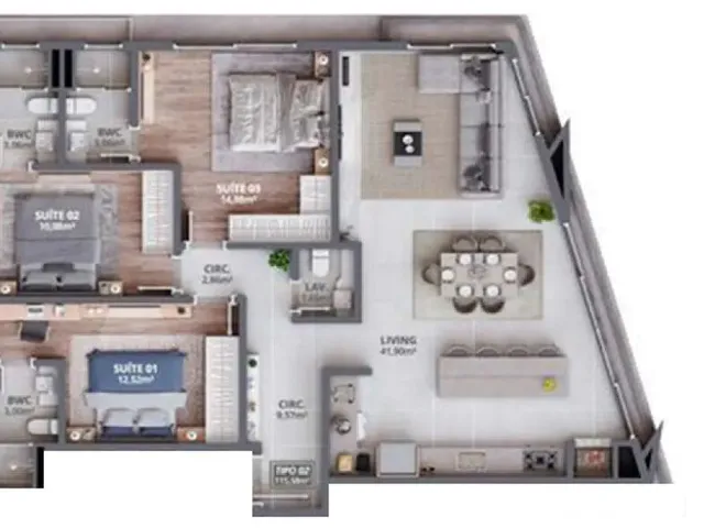 Imagem 3: Apartamento 3 Dormitórios para Venda em Porto Belo - Sc