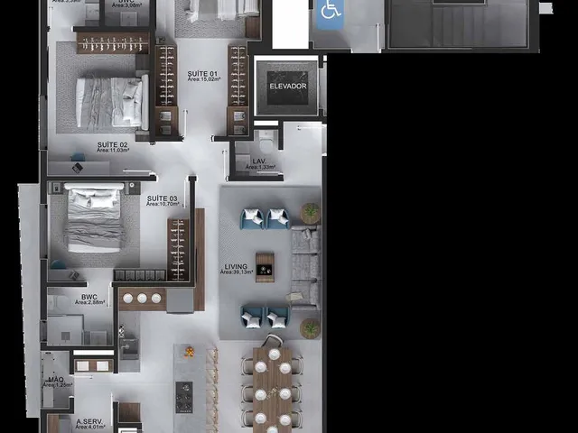 Imagem 4: Apartamento 3 Dormitórios para Venda em Balneário Camboriú - Sc