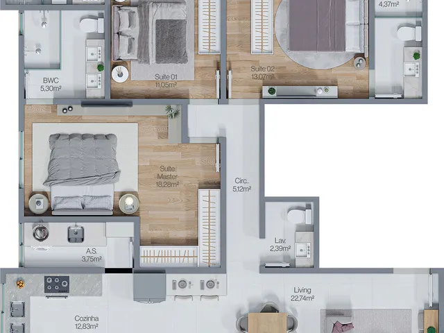 Imagem 4: Apartamento 3 Dormitórios para Venda em Itapema - Sc