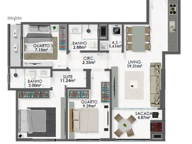 Imagem 6: Apartamento 2 Dormitórios para venda em Itapema - SC