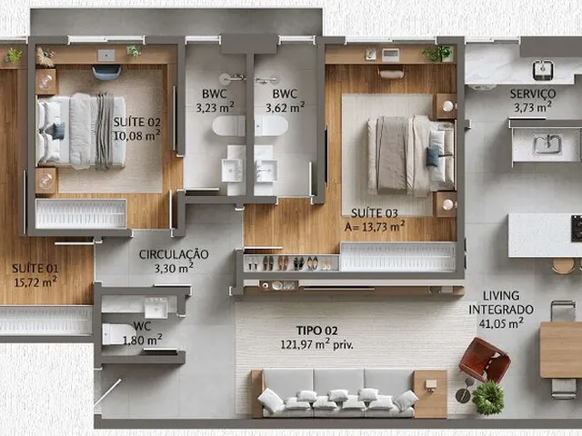 Imagem 6: Apartamento 3 Dormitórios para Venda em Porto Belo - Sc