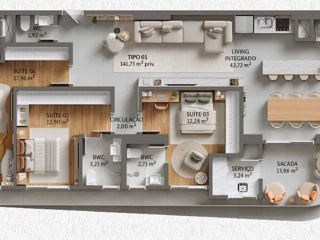 Imagem 7: Apartamento 3 Dormitórios para Venda em Porto Belo - Sc
