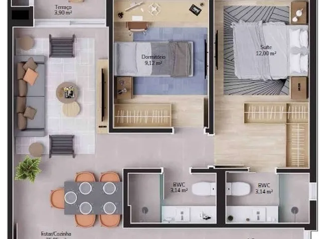 Imagem 6: Apartamento 2 Dormitórios para venda em Florianópolis - SC