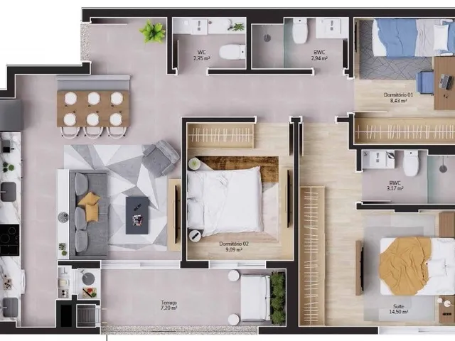 Imagem 7: Apartamento 2 Dormitórios para venda em Florianópolis - SC