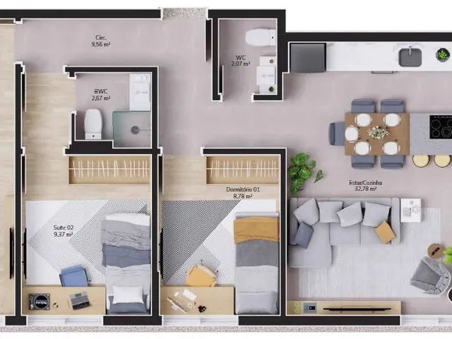 Imagem 8: Apartamento 2 Dormitórios para venda em Florianópolis - SC