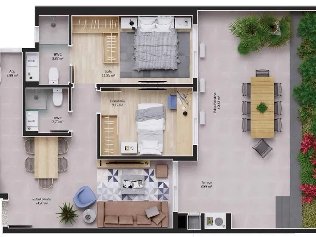 Imagem 11: Apartamento 2 Dormitórios para venda em Florianópolis - SC