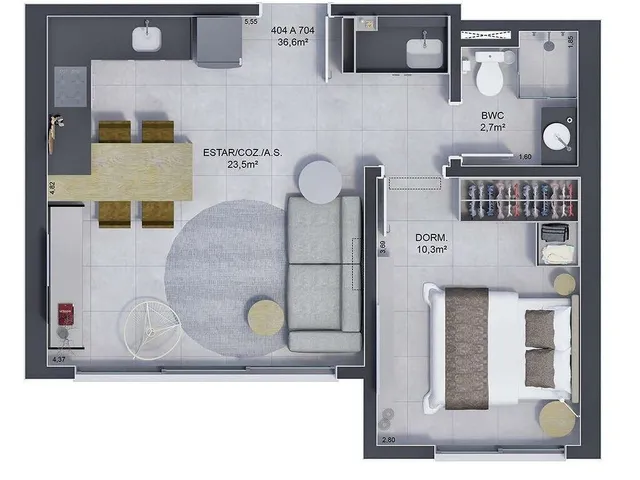 Imagem 7: Apartamento 2 Dormitórios para venda em Florianópolis - SC