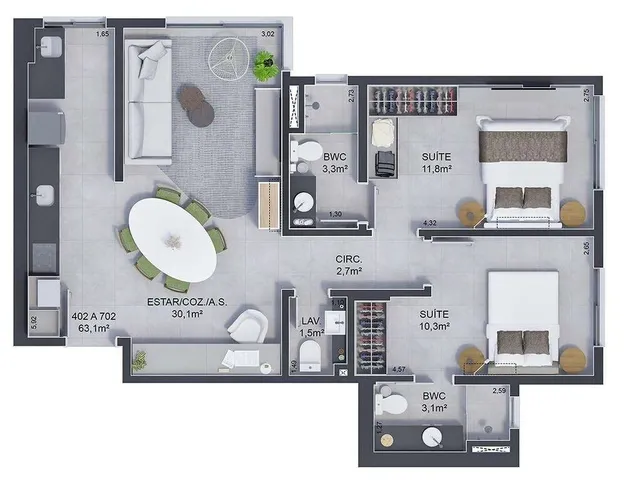 Imagem 9: Apartamento 2 Dormitórios para venda em Florianópolis - SC