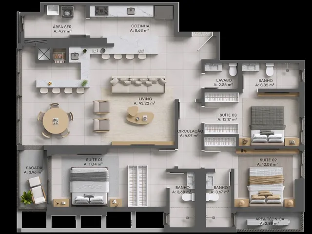 Imagem 4: Apartamento 3 Dormitórios para Venda em Itapema - Sc