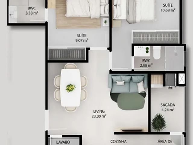 Imagem 3: Apartamento 2 Dormitórios para Venda em Balneário Camboriú - Sc