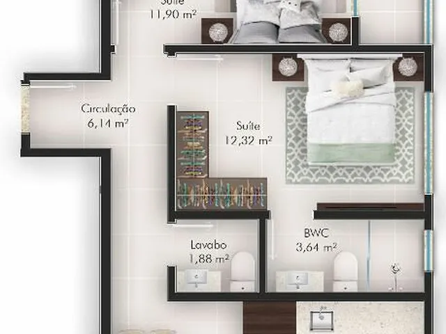 Imagem 6: Apartamento 2 Dormitórios para Venda em Porto Belo - Sc