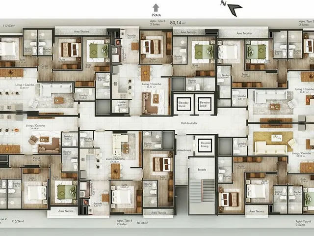 Imagem 3: Apartamento 3 Dormitórios para Venda em Porto Belo - Sc
