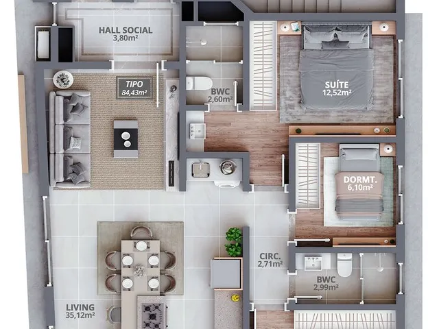 Imagem 3: Apartamento 3 Dormitórios para Venda em Porto Belo - Sc