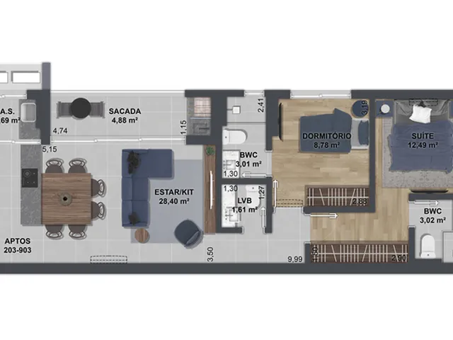 Imagem 11: Apartamento 3 Dormitórios para Venda em Florianópolis - Sc