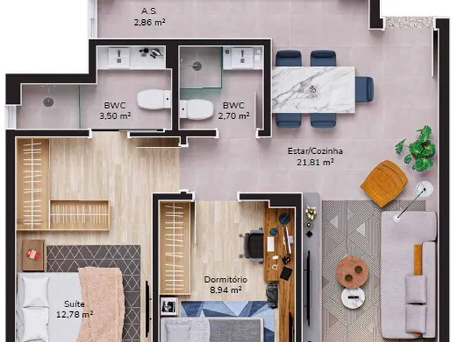 Imagem 3: Apartamento 3 Dormitórios para venda em Florianópolis - SC
