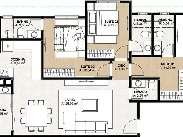 Imagem 12: Apartamento 3 Dormitórios para Venda em Itapema - Sc
