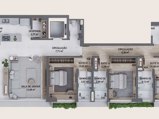 Imagem 9: Apartamento 3 Dormitórios para venda em Florianópolis - SC