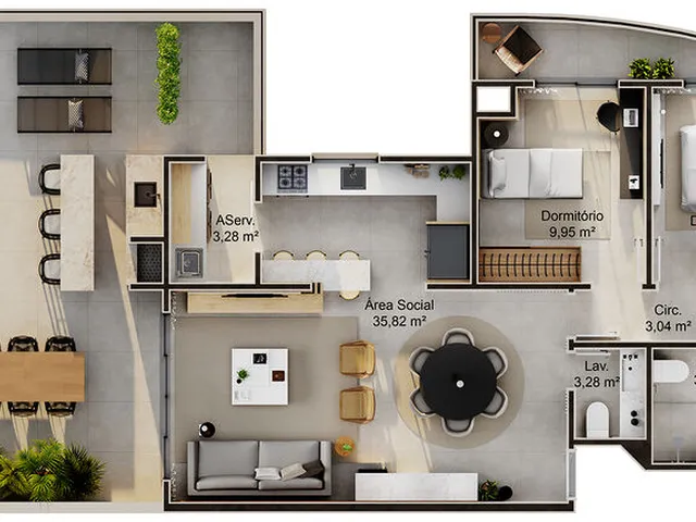 Imagem 5: Apartamento 3 Dormitórios para venda em Florianópolis - SC