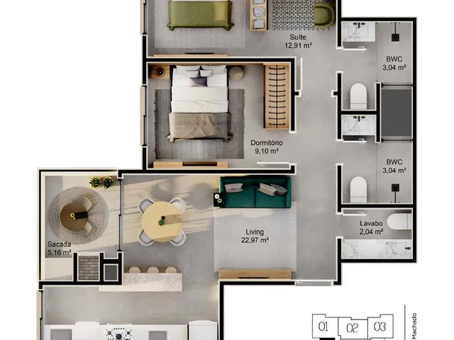 Imagem 9: Apartamento 2 Dormitórios para venda em Florianópolis - SC