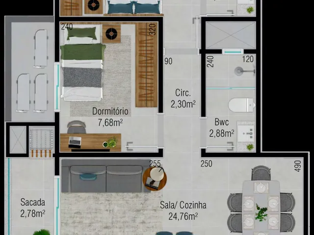 Imagem 7: Apartamento 2 Dormitórios para Venda em São José - Sc
