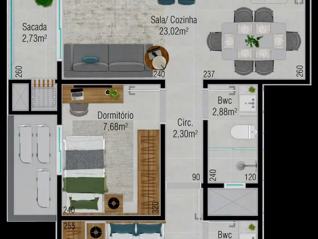 Imagem 4: Apartamento 2 Dormitórios para Venda em São José - Sc