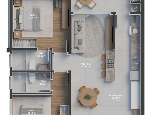 Imagem 4: Apartamento 2 Dormitórios para Venda em Florianópolis - Sc