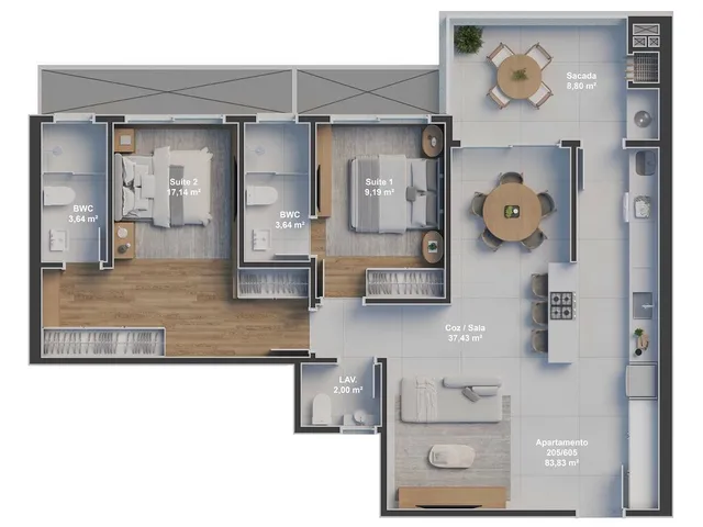 Imagem 5: Apartamento 2 Dormitórios para Venda em Florianópolis - Sc