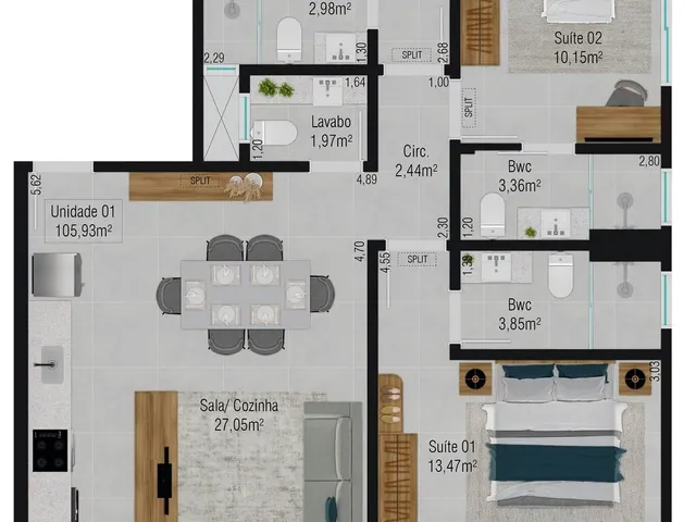 Imagem 9: Apartamento 2 Dormitórios para Venda em São José - Sc