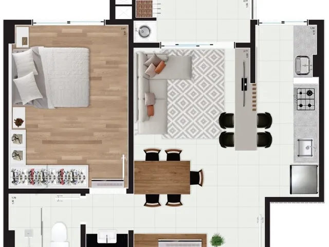 Imagem 3: Apartamento 1Dormitório para venda em Florianópolis - SC