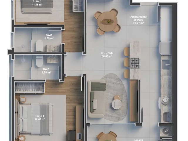 Imagem 3: Apartamento 2 Dormitórios para Venda em Florianópolis - Sc