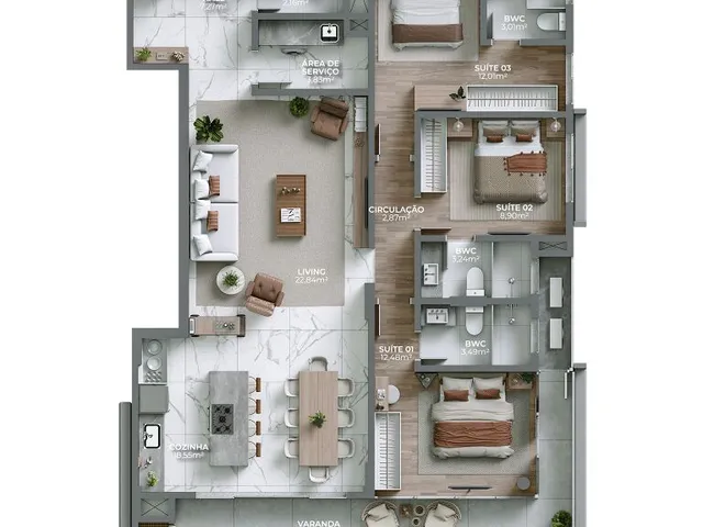 Imagem 6: Apartamento 3 Dormitórios para Venda em Bombinhas - Sc