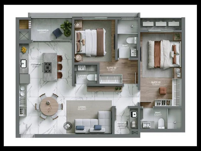 Imagem 2: Apartamento 3 Dormitórios para Venda em Bombinhas - Sc