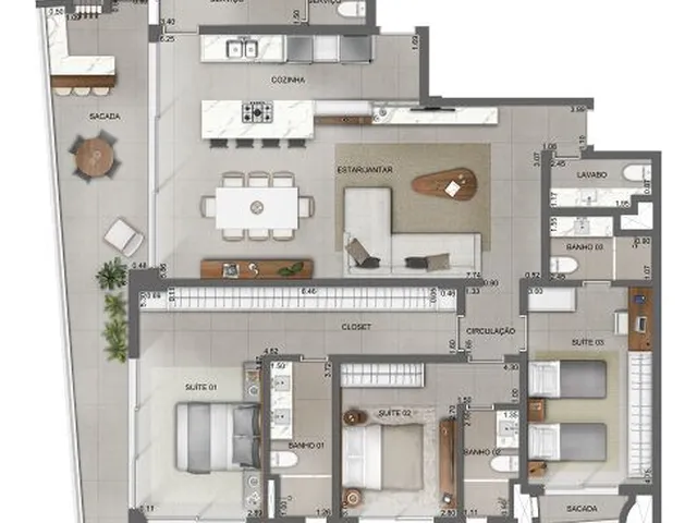 Imagem 5: Apartamento 3 Dormitórios para venda em Florianópolis - SC