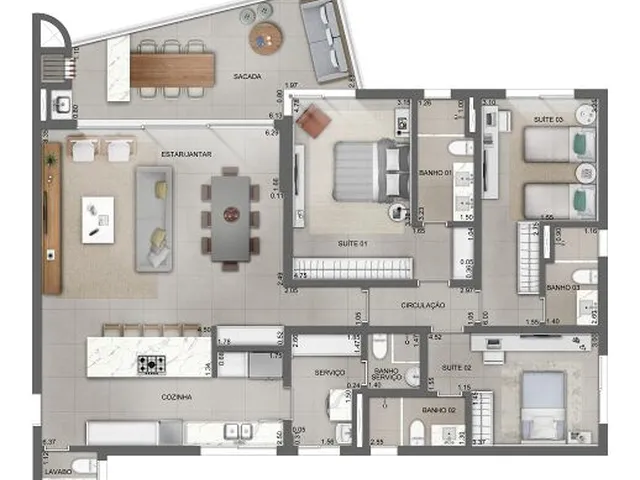 Imagem 6: Apartamento 3 Dormitórios para venda em Florianópolis - SC